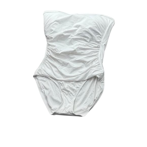 Tommy Bahama Pearl Shirred Bandeau One Piece Swimsuit White Size 6 NWT - Picture 4 of 12